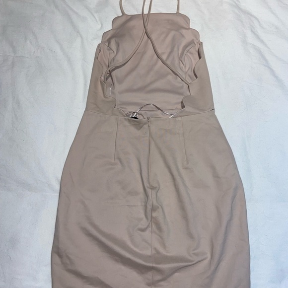 Heart’s Content Beige Bodycon Dress - Picture 5 of 5